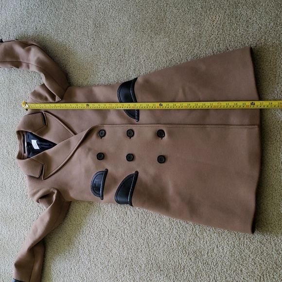 BURBERRY LAMBSKIN TRIM WOOL CASHMERE BLEND TAILORED TRENCH COAT IN CAMEL - Picture 14 of 14